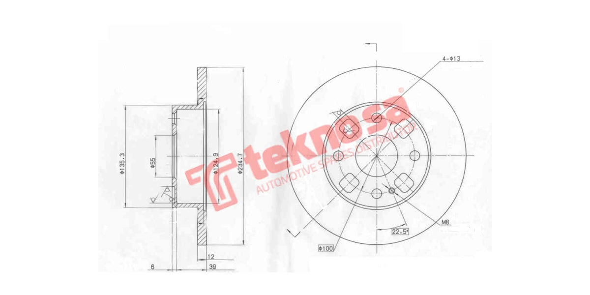 Brake Disc Ford Fiesta 92-/ Mazda Soho 121 92- (Fs)