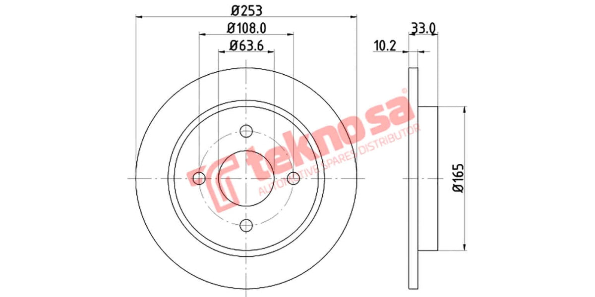 Brake Disc Ford Focus/Fiesta/Sierra/Saphire (Rs)