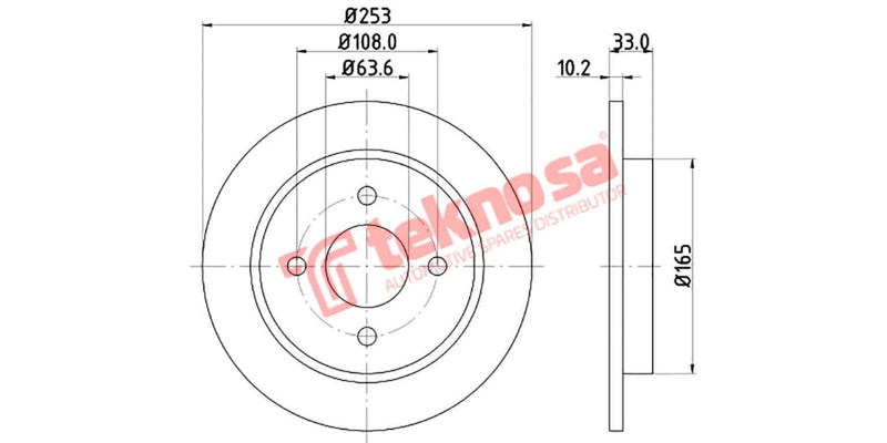 Brake Disc Ford Focus/Fiesta/Sierra/Saphire (Rs)