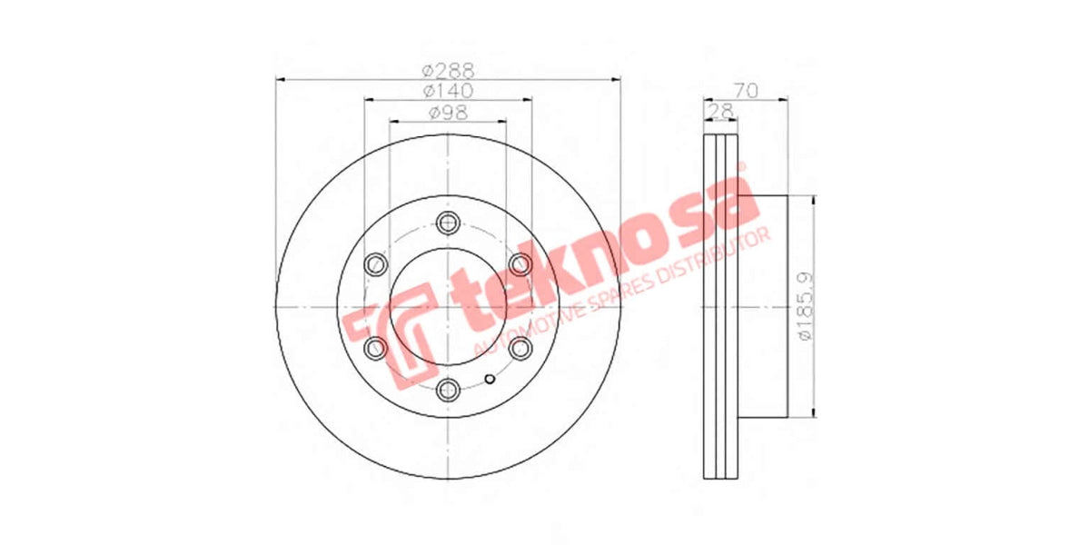 Brake Disc Ford Ranger 2.5Td/3.0Tdci 4X4 99- (Fv)