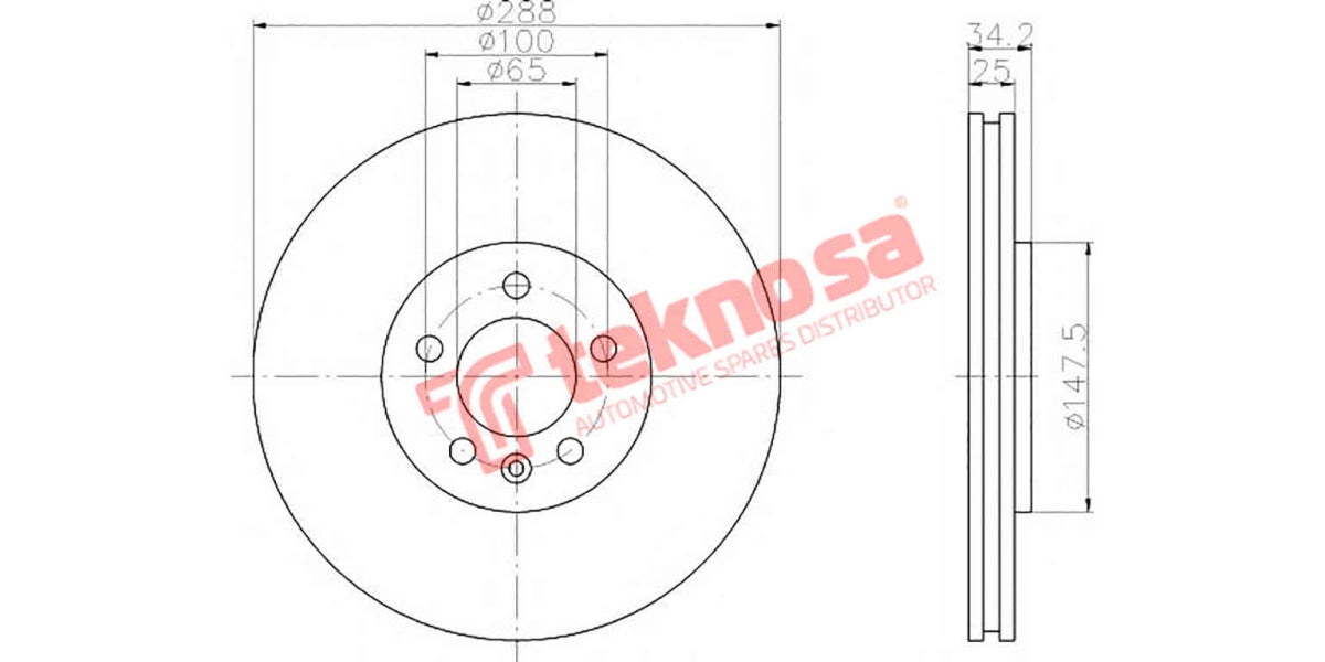 Brake Disc Golf V 1.6I 05- (Fv)