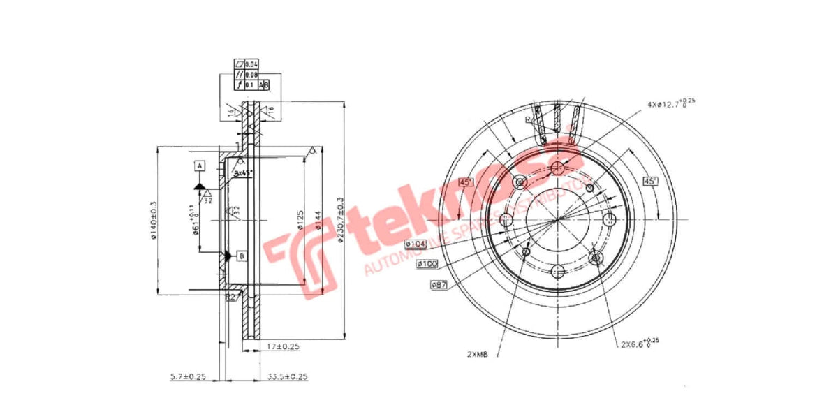 Brake Disc Honda Jazz/Fit (Fv)