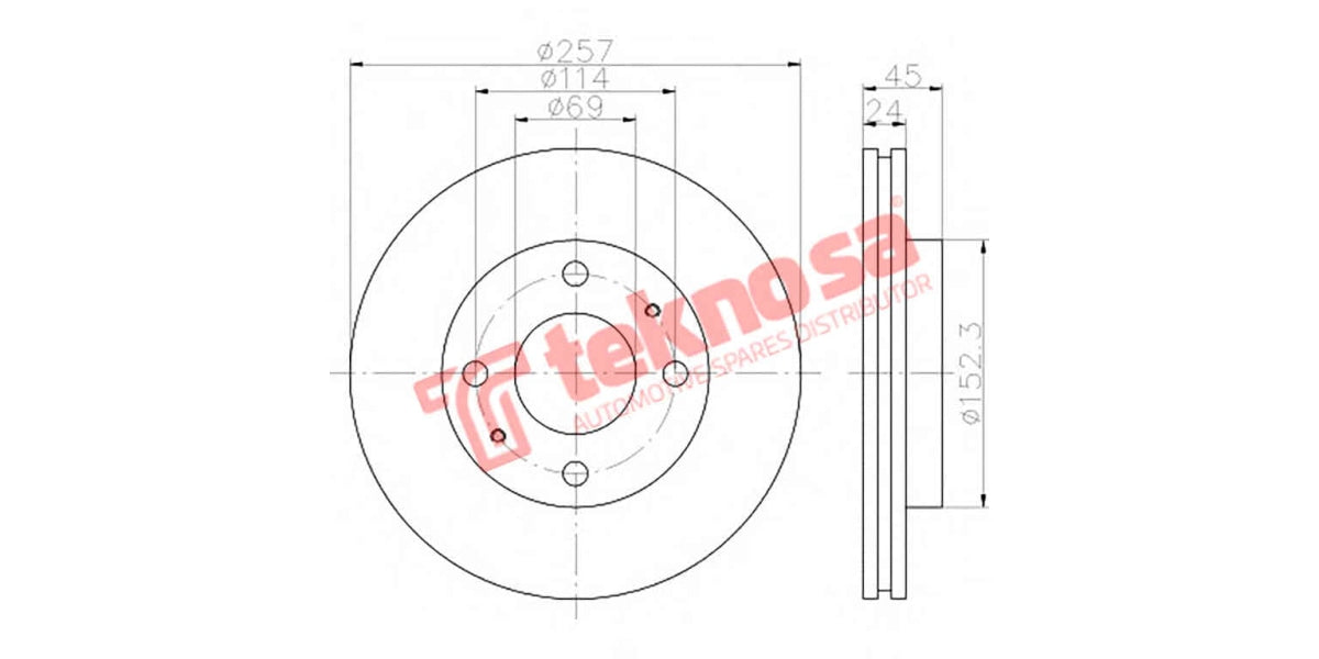 Brake Disc Hyundai Elant/Matrix 1.6/2.0 00- (Fv)