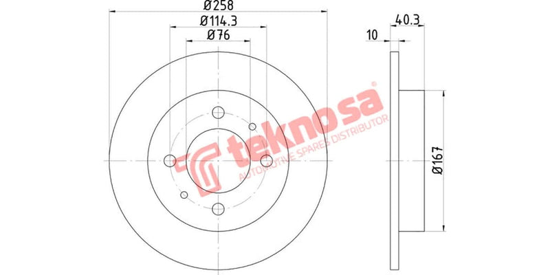 Brake Disc Hyundai Elantra -06/Tiburon -02 (Rs)