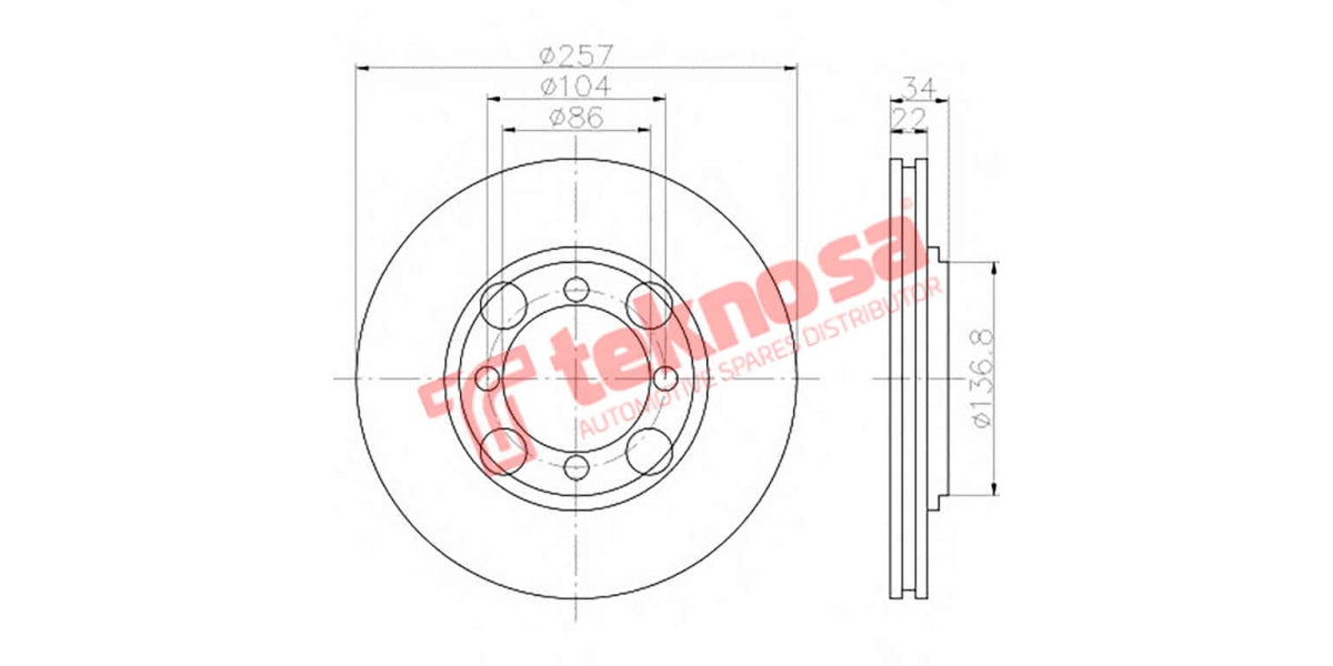 Brake Disc Hyundai Elantra 1.8 2.0 95-00 (Fv)