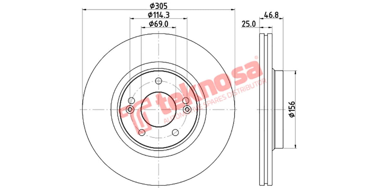 Brake Disc Hyundai I30/ Tucson 15- (Fv)