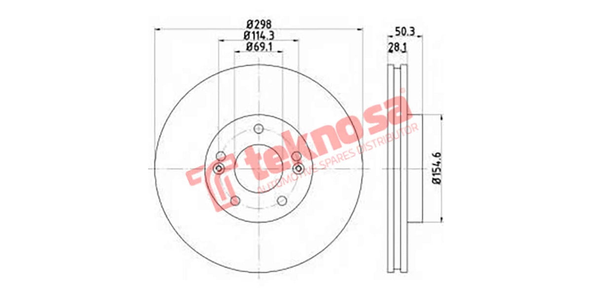 Brake Disc Hyundai Santa Fe Ii 2.7 V6Gls 2.2Crdi 06-(Fv)