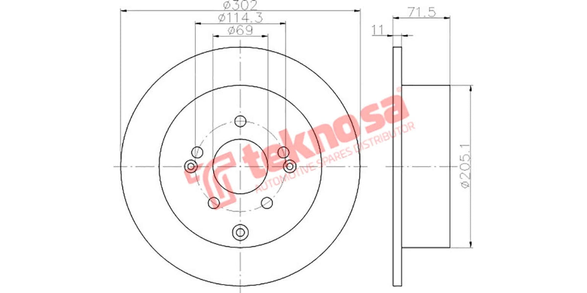 Brake Disc Hyundai Santa Fe Ii 2.7 V6Gls 2.2Crdi 06-(Rs)