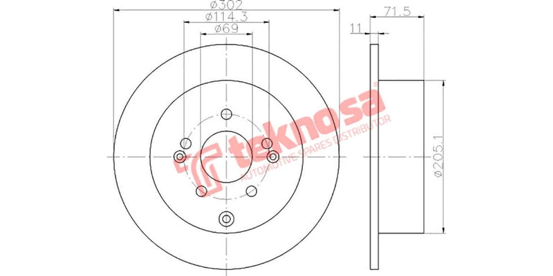 Brake Disc Hyundai Santa Fe Ii 2.7 V6Gls 2.2Crdi 06-(Rs)