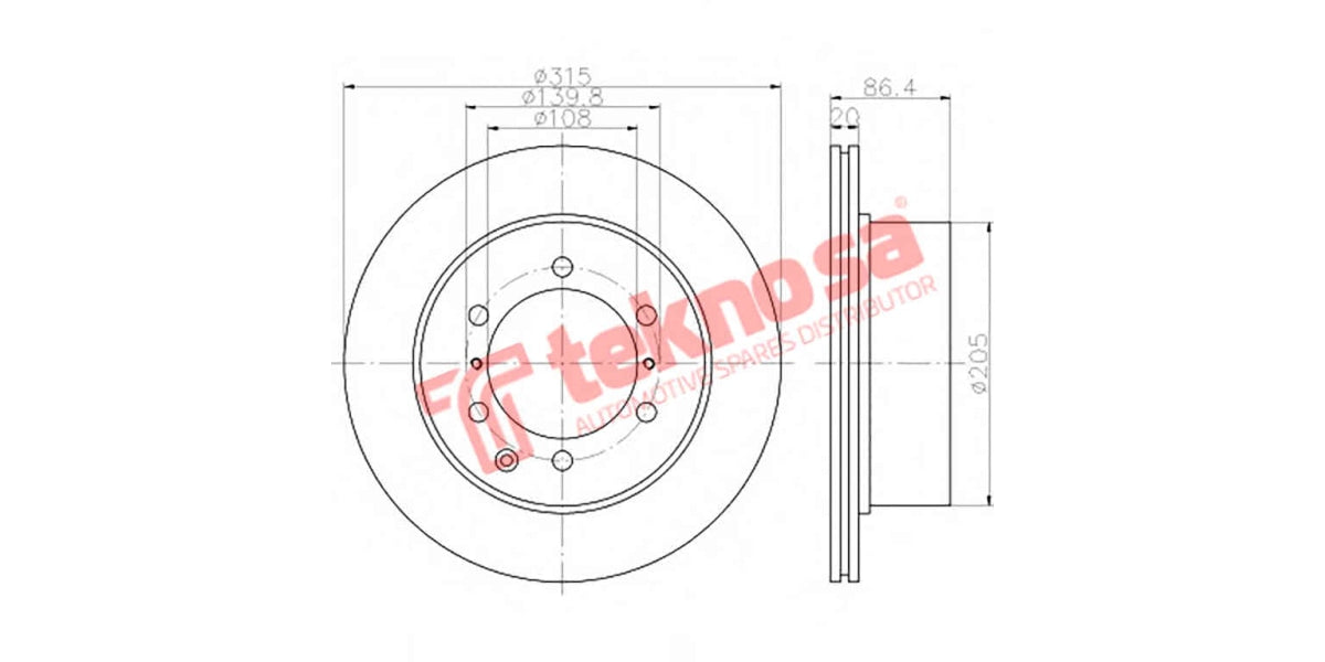 Brake Disc Hyundai Terracan 3.5 V6 01-06 (Rv)