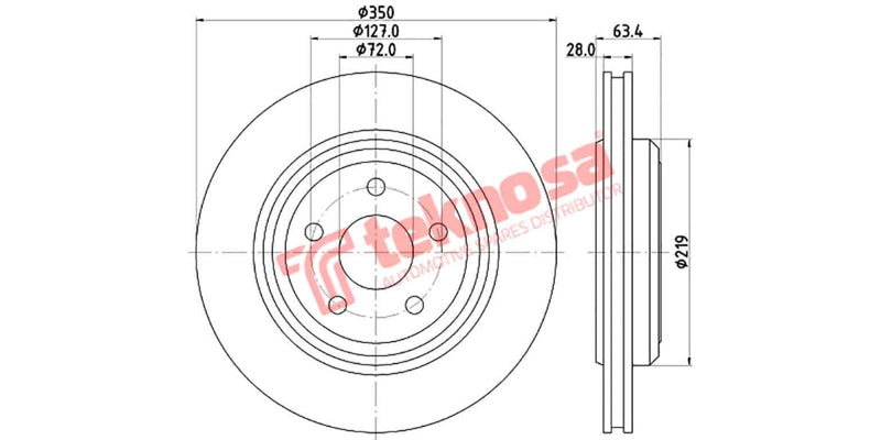 Brake Disc Jeep Grand Cherokee 10- (Rv)