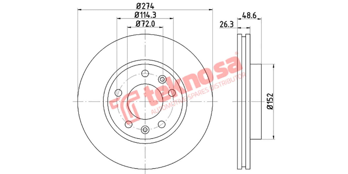 Brake Disc Kia Carnival Iii 99-03 (Fv)