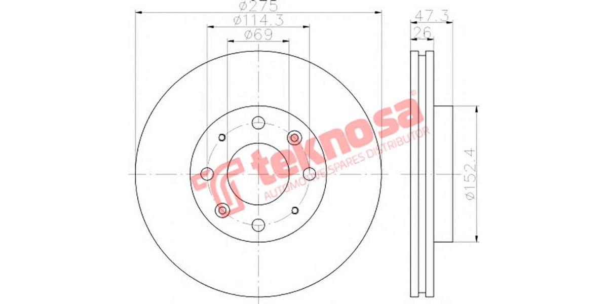 Brake Disc Kia Cerato 1.6I/2.0 Crdi 05- (Fv)