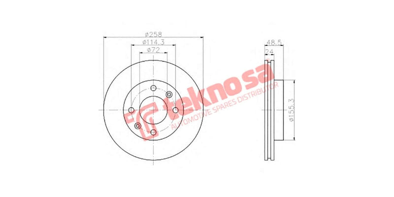 Brake Disc Kia Ceres/Clarus/Carens (Fv)