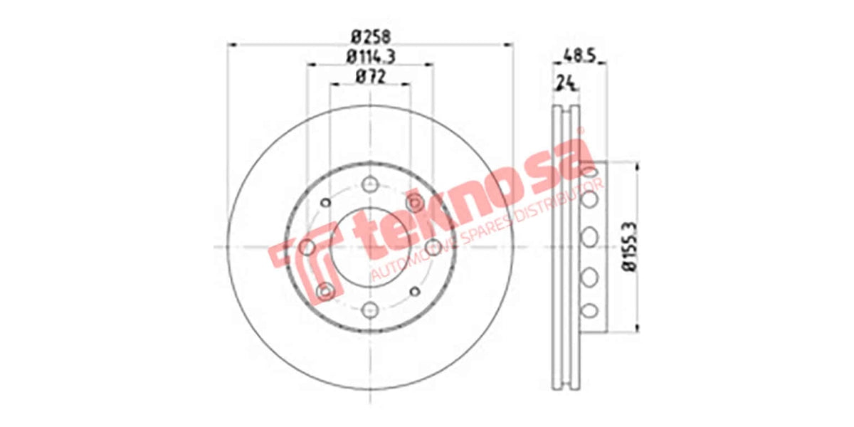 Brake Disc Kia Clarus/Carens (Fv)