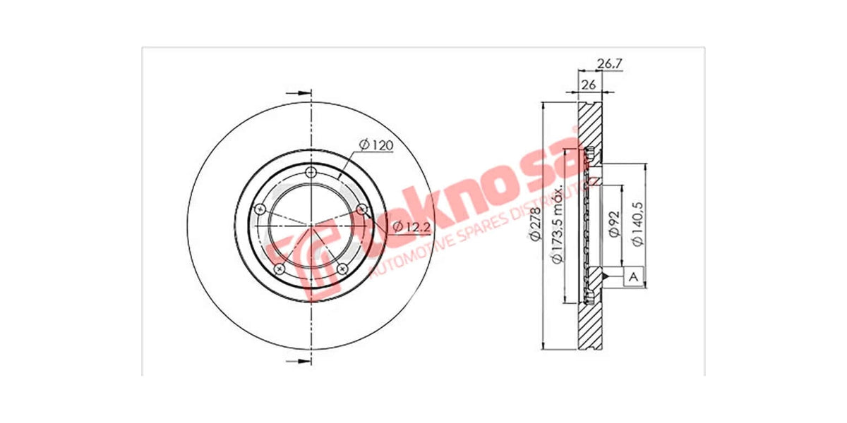 Brake Disc Kia K2.5/K2900 (Fv)