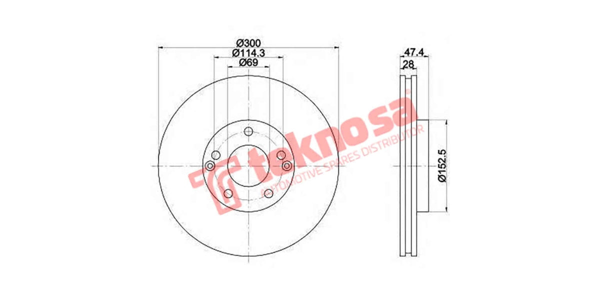 Brake Disc Kia Optima 2.4 2012- (Fv)