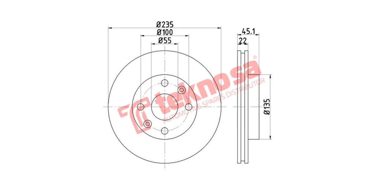 Brake Disc Kia Rio 01- (Fv)