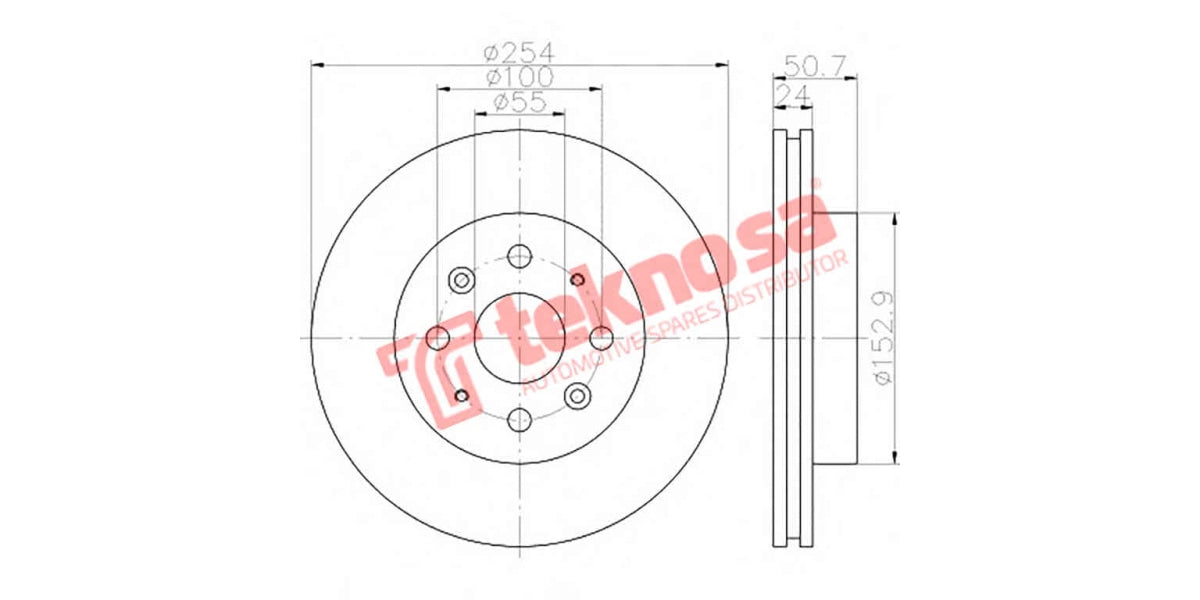 Brake Disc Kia Rio 1.3,1.5 16V 00-05 (Fv)