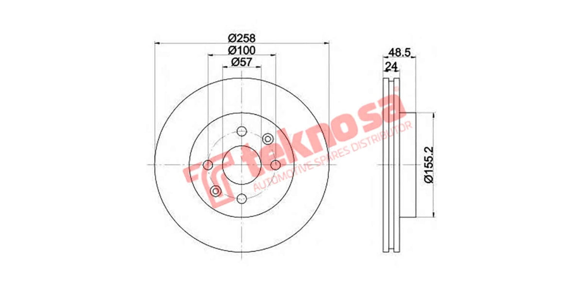 Brake Disc Kia Spectra 1.8 -04 (Fv)