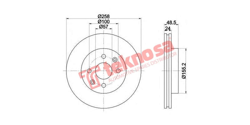 Brake Disc Kia Spectra 1.8 -04 (Fv)
