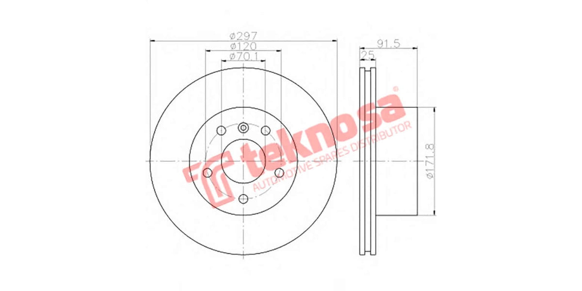 Brake Disc L/Rover Disc Td5 00- (Fv)