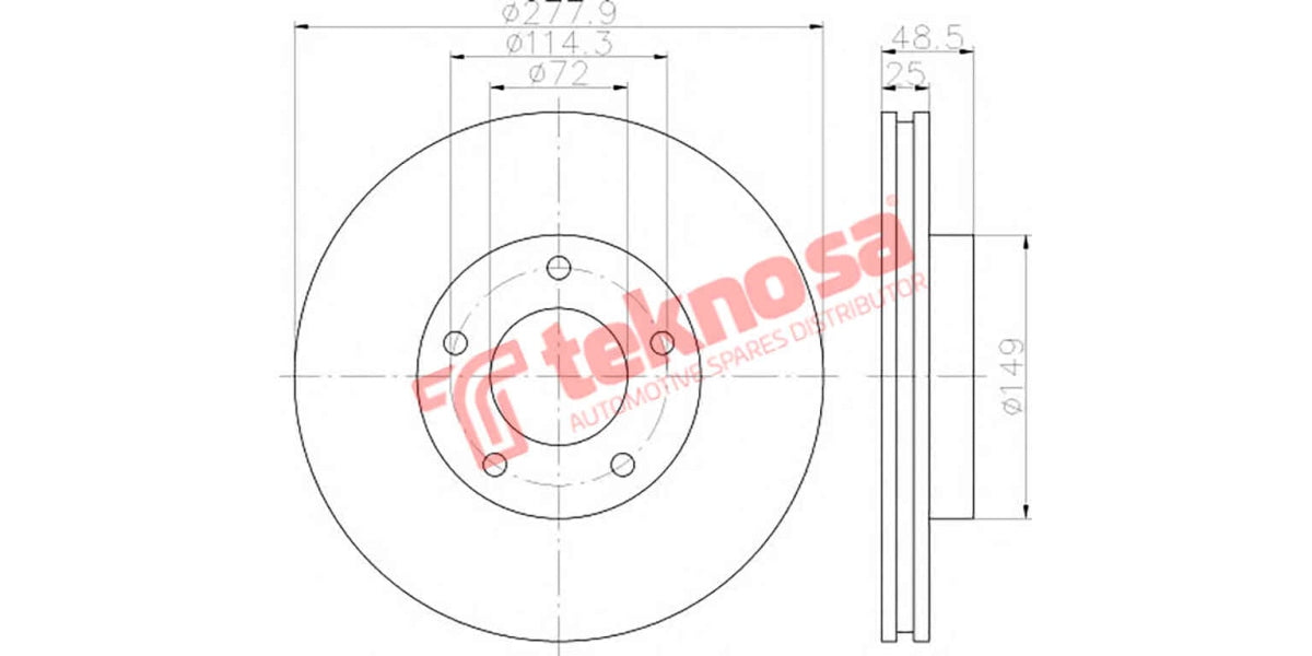 Brake Disc Mazda 3 1.6/2.0 07- (Fv)