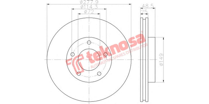 Brake Disc Mazda 3 1.6/2.0 07- (Fv)