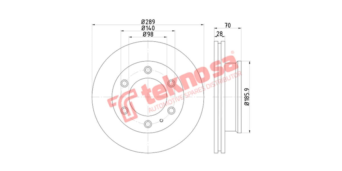 Brake Disc Mazda Drifter/Bt50 4X4 02- (Fv)