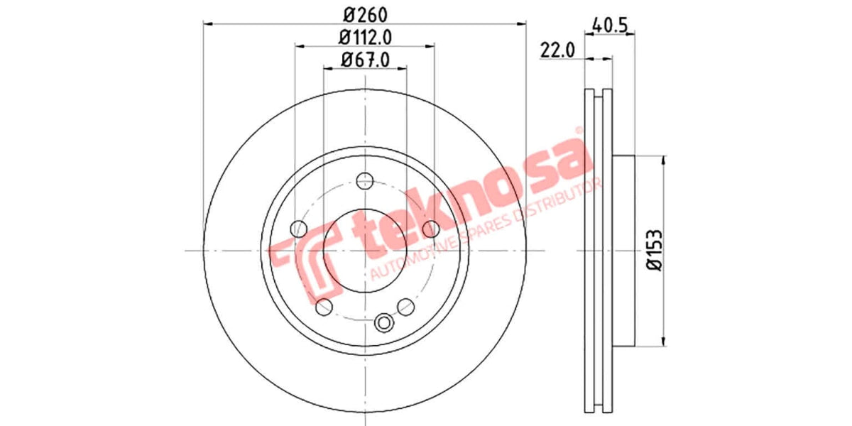 Brake Disc Mercedes A-Class W168 (Fv)