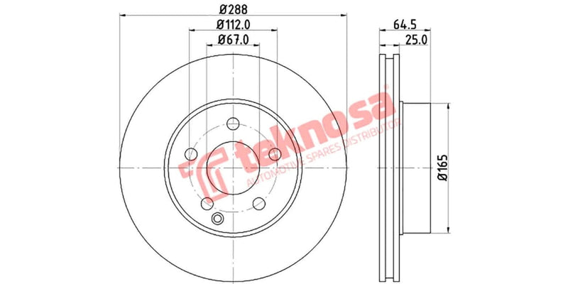 Brake Disc Mercedes C-Class 07- (Fv)