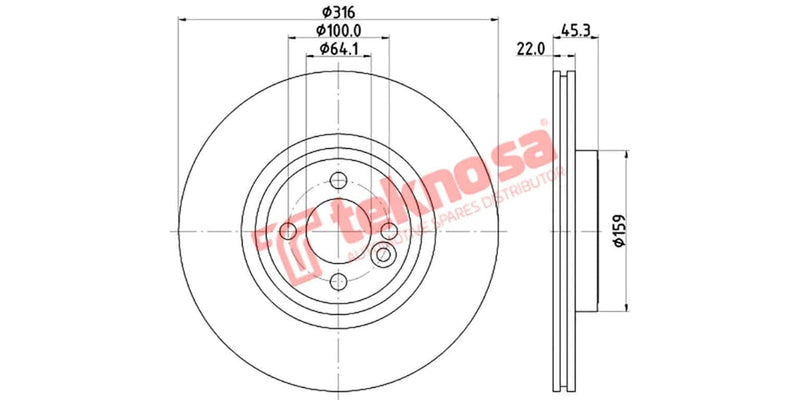 Brake Disc Mini Cooper S 07- (Fv)