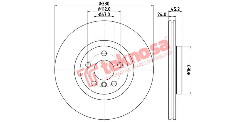 Brake Disc Mini Counrtyman/Bmw 2 Series (Fv)