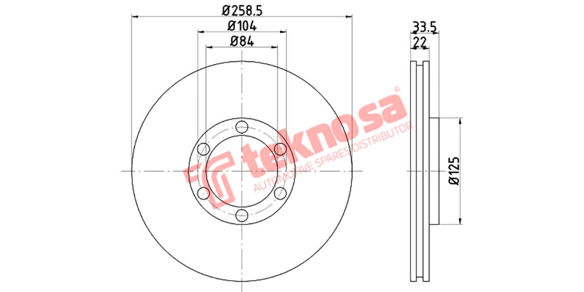 Brake Disc Mit Colt Rodeo 2.0/2.5D 96- (Fv)