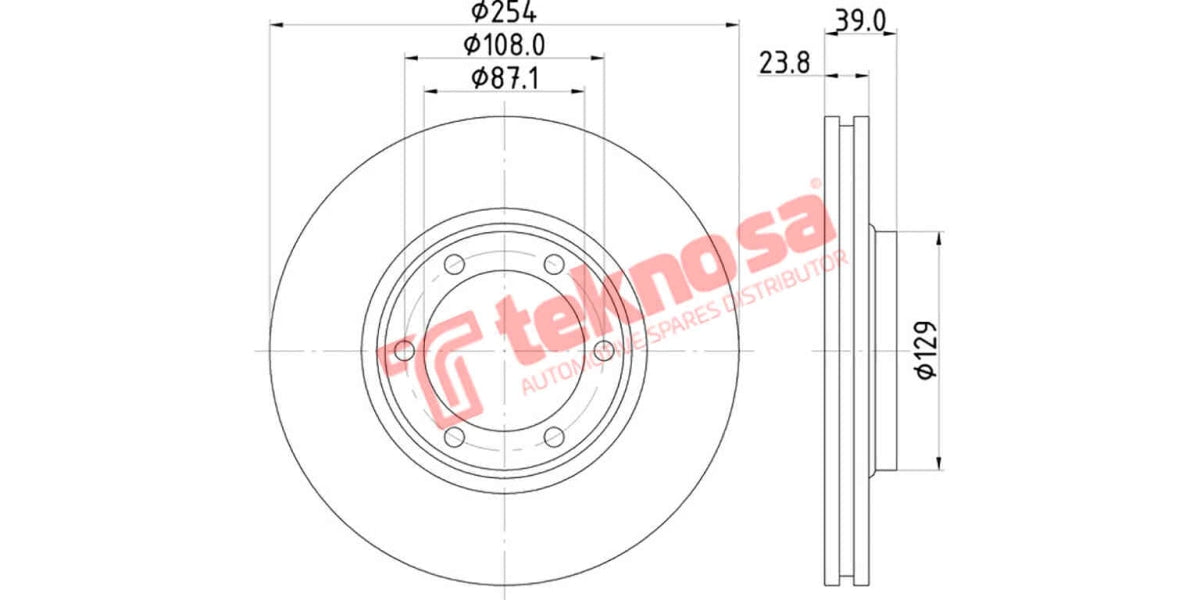 Brake Disc Mitsubishi Colt 4X2 2.0 2.4 2.5 99- (Fv)