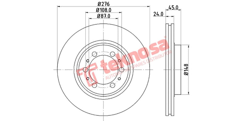 Brake Disc Mitsubishi Colt/Pajero (Fv)