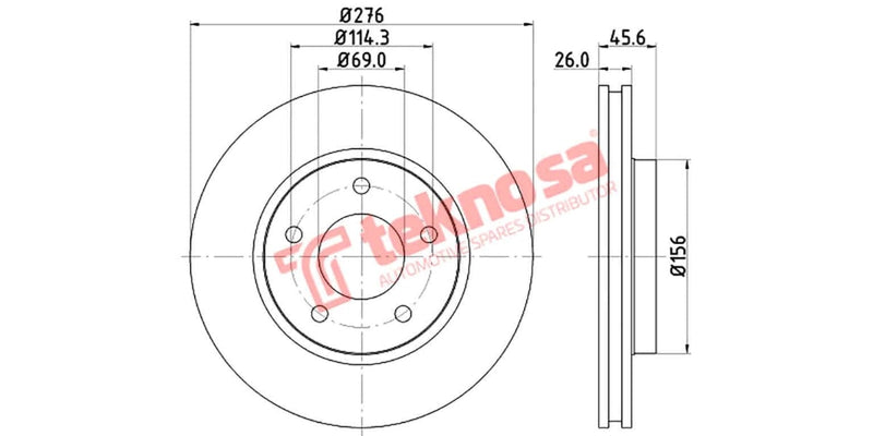 Brake Disc Mitsubishi Lancer (Fv)
