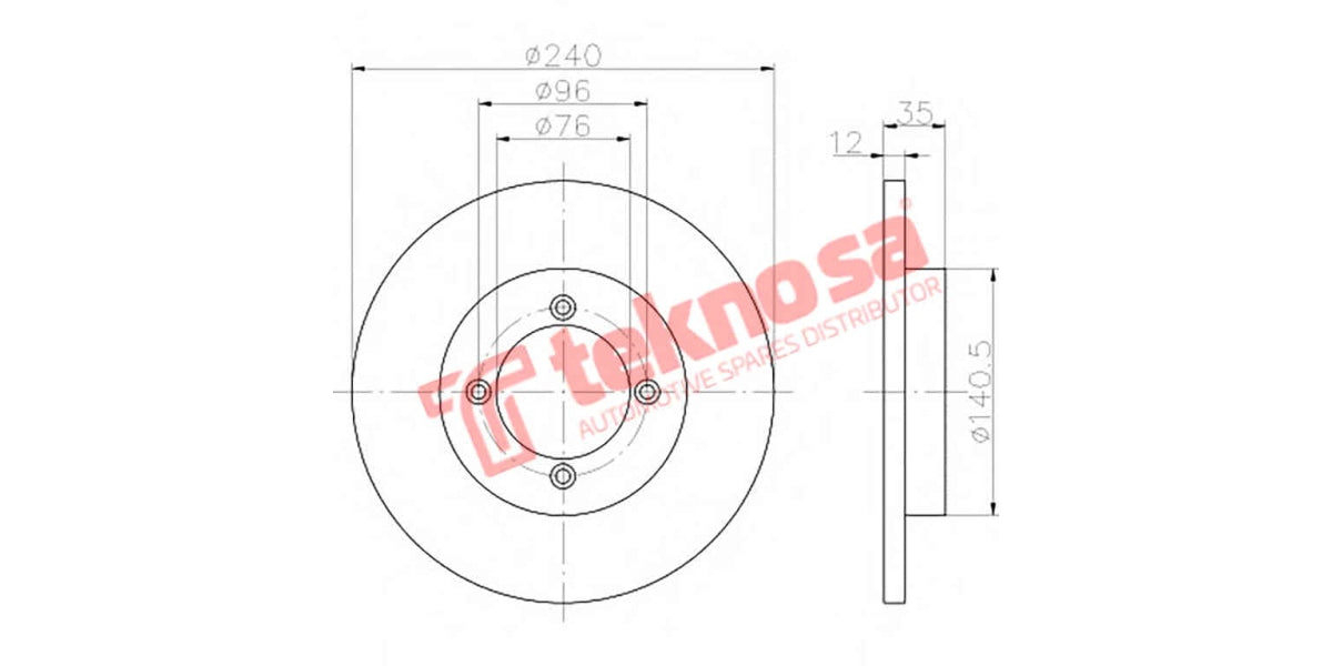 Brake Disc Niss Puls/Lang 1.3/1.5 85- (Fs)