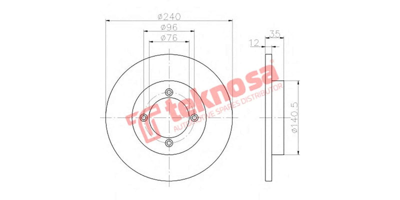 Brake Disc Niss Puls/Lang 1.3/1.5 85- (Fs)