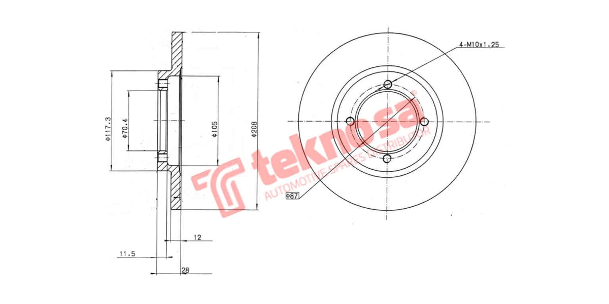 Brake Disc Nissan 1400 85- (Fs)