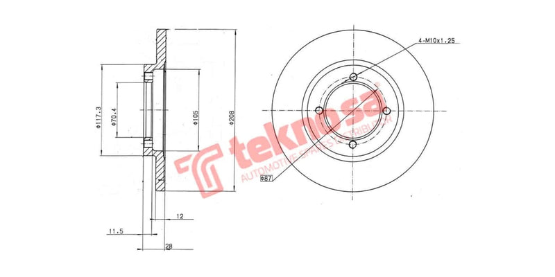 Brake Disc Nissan 1400 85- (Fs)