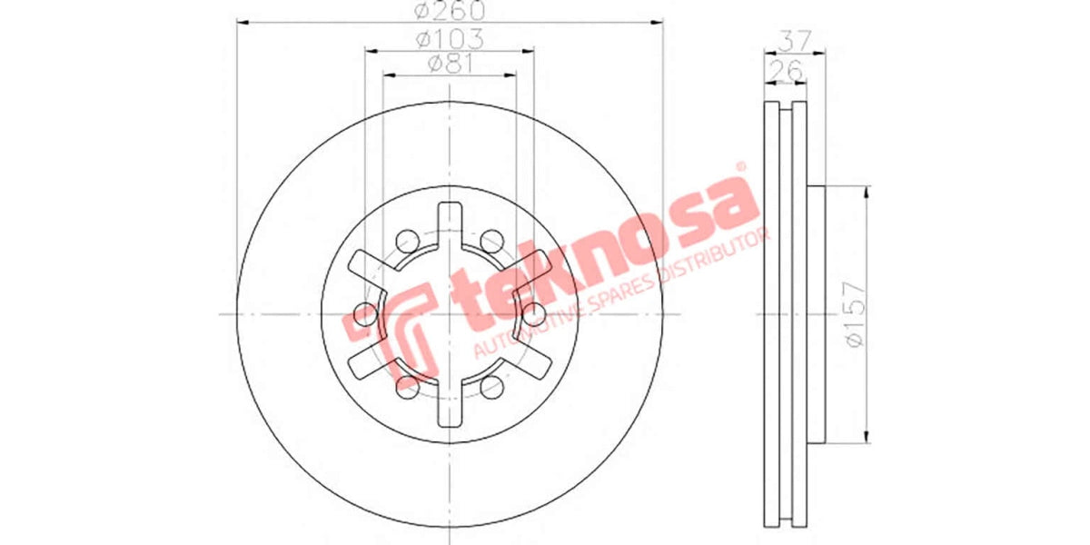 Brake Disc Nissan Hardbody 2.4-2.7 54X4 98- (Fv)