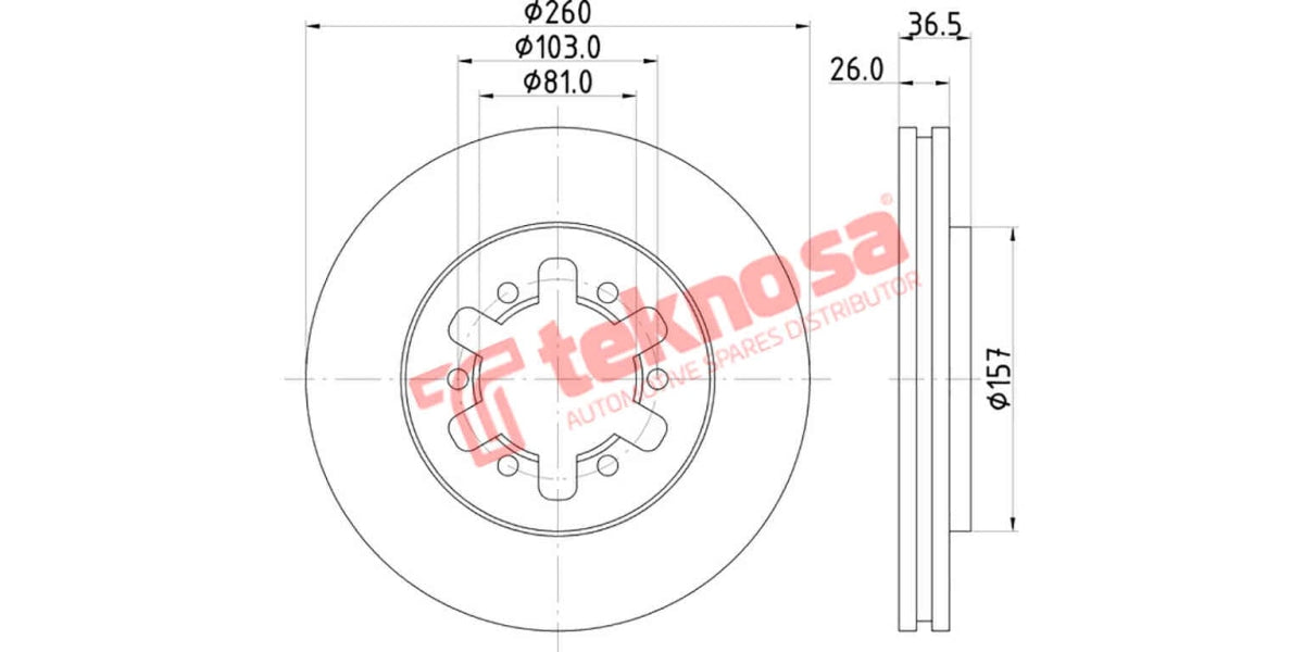 Brake Disc Nissan Hi - Rider : 3.0 V6 (Fv)