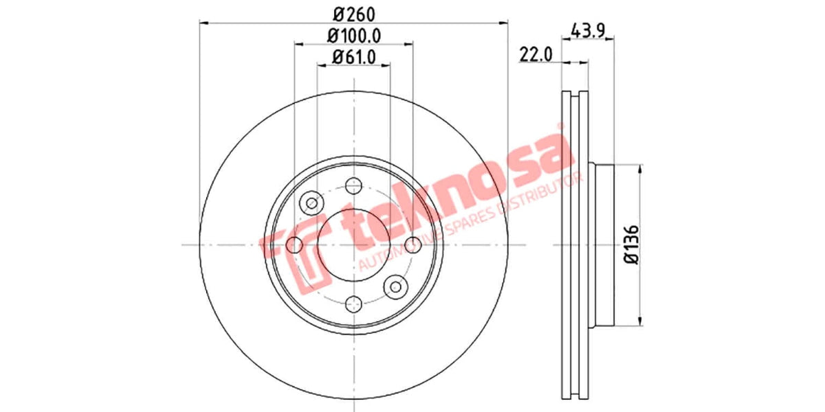 Brake Disc Nissan Np200 09- (Fv)