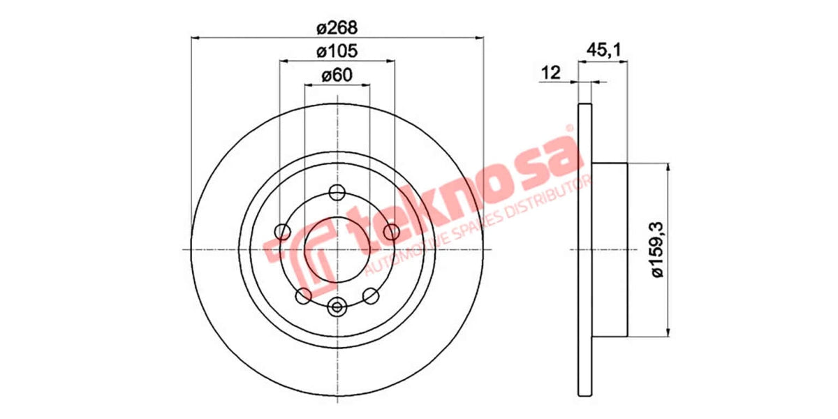 Brake Disc Opel Astra 1.4/1.6 11- (Rs)