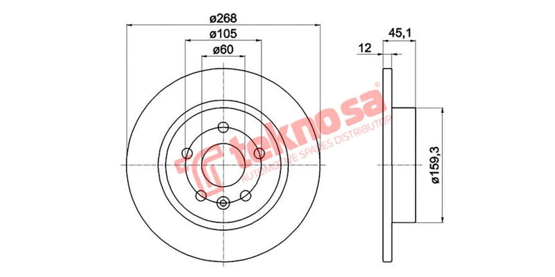 Brake Disc Opel Astra 1.4/1.6 11- (Rs)