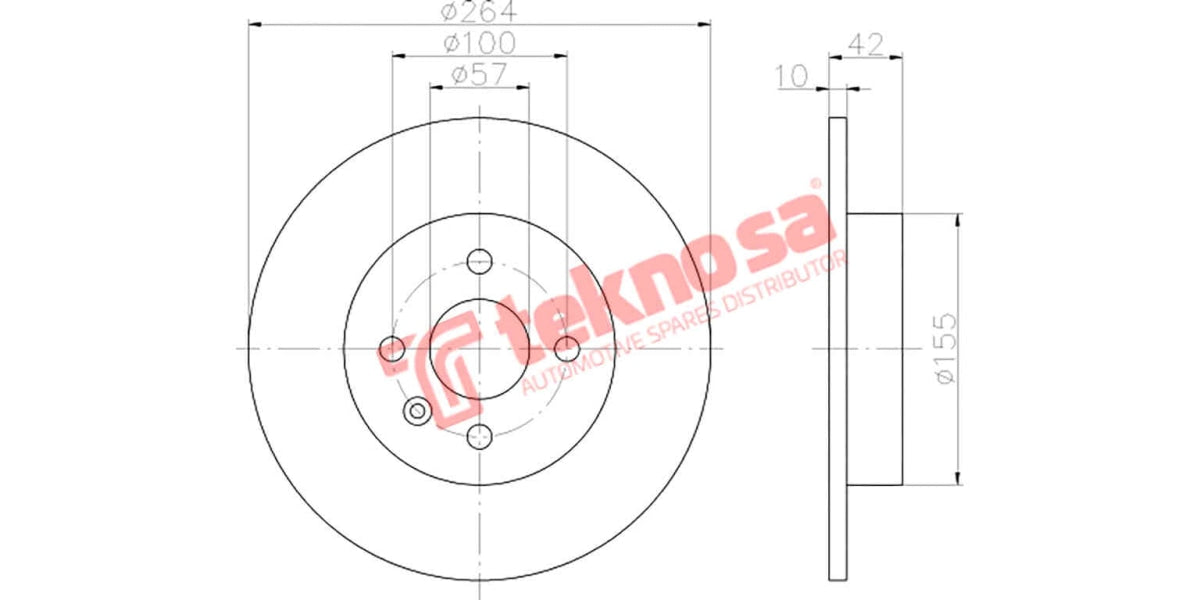 Brake Disc Opel Astra H 1.6/Meriva 1.6 03- (Rs)