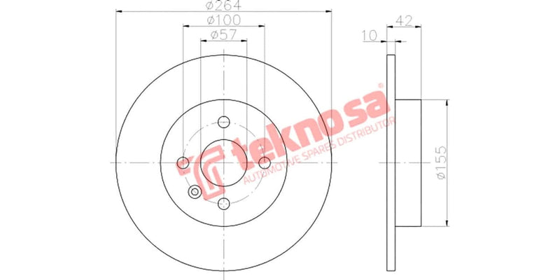 Brake Disc Opel Astra H 1.6/Meriva 1.6 03- (Rs)
