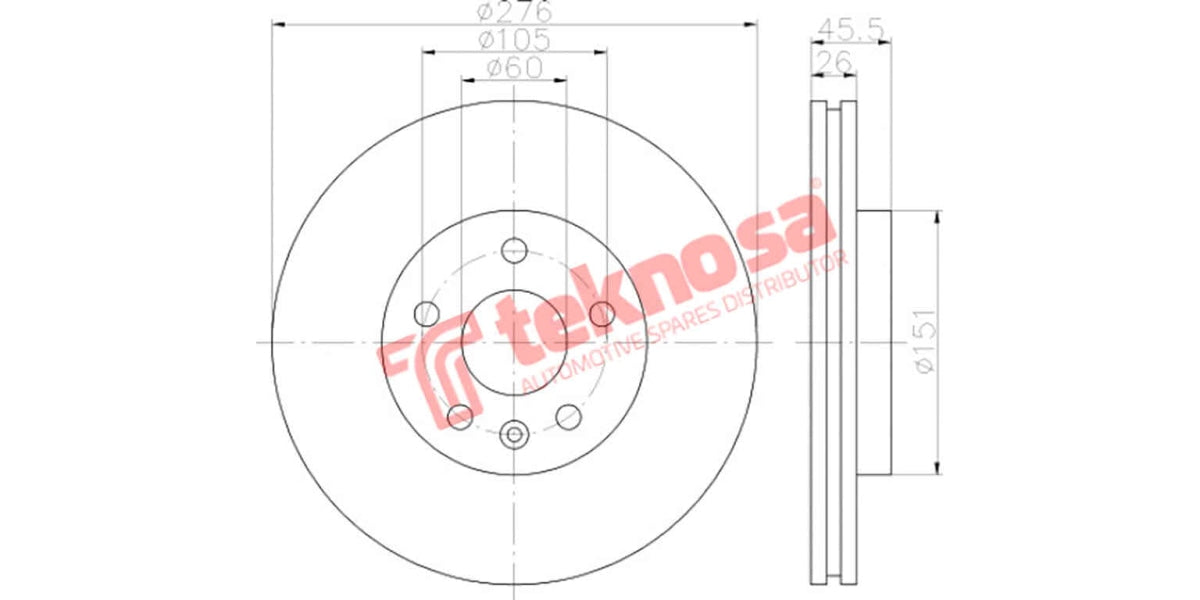 Brake Disc Opel Astra J-Chev Aveo/ Cruise 09- (Fv)