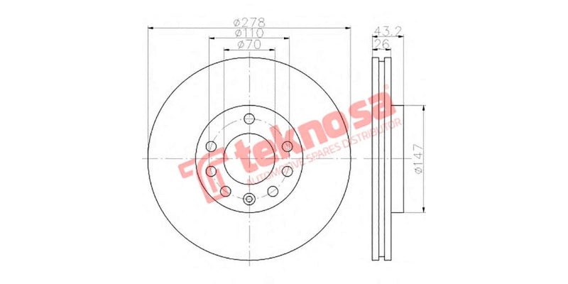 Brake Disc Opel Corsa 1.7L Dti 09- (Fv)